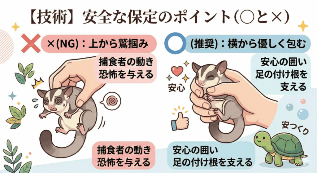 【技術】安全な保定のポイント(○と×)